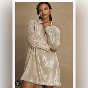 Anthropologie Pilcro Sequin Mini Shirt Dress